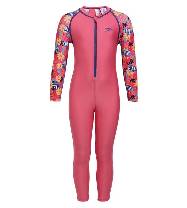  Speedo Tots Unisex All In One Full Body Suit - Fandango Pink & Bloominous 804886PP093